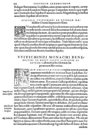 Vvitichindi monachi benedictini de rebvs gestis saxonvm, ac ottonis. Liber tertivs.