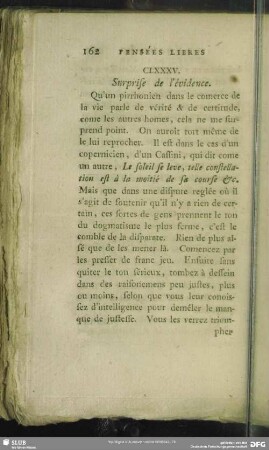 CLXXXV. Surprise de l' évidence