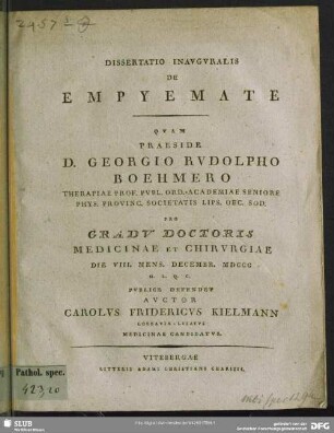 Dissertatio Inauguralis De Empyemate
