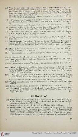 III. Nachtrag (Nr. 1262 - 1343)