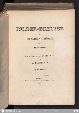 [Erste Folge]: Bilder-Brevier der Dresdner Gallerie