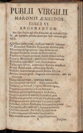 Publii Virgilii Maronis Æneidos Liber VI. Argumentum.