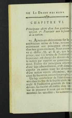 Chapitre VI. Principaux objets d'un bon gouvernement.