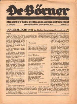 Jahresbericht 1932 der Siedler-Gemeinschaft Langenhorn e.V.