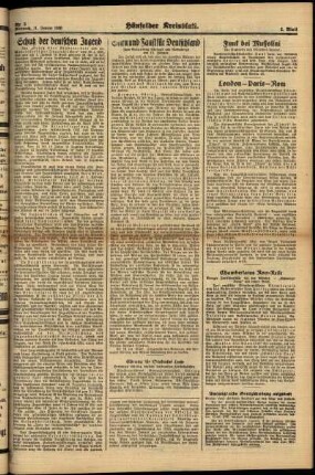 Zweite Ausgabe vom Mittwoch, den 11. Januar 1939.