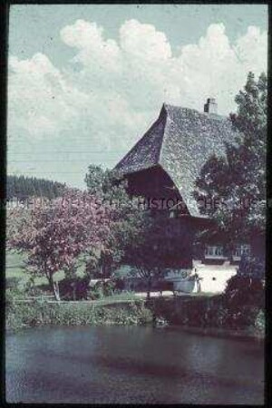Haus mit Teich