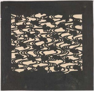 Katagami - Blüten in fließendem Wasser