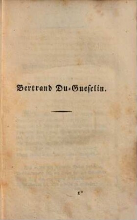 Bertrand Du-Guesclin : ein historisches Rittergedicht in vier Büchern, 2