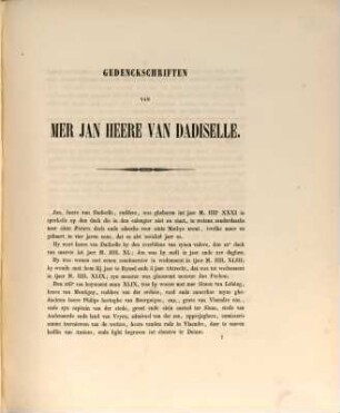 Mémoires de Jean de Dadizeele, Souverain-Bailli De Flandre ... : publiés pour la première fois d'après le Manuscrit original