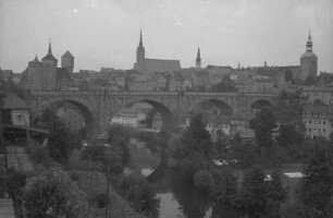 Bautzen: Gesamtansicht mit Kaeubler Brücke [Friedensbrücke]