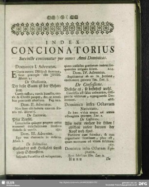 Index Concionatorius Succincte concinnatus per omnes Anni Dominicas