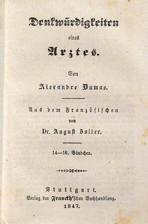 Denkwürdigkeiten eines Arztes, 14-16