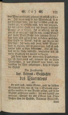 Die Fortsetzung der Lebens-Geschichte des Clarintons.