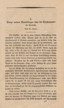 3-32 Einige weitere Bemerkungen über die Christuspartei in Corinth