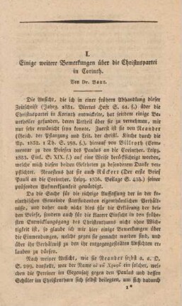 3-32 Einige weitere Bemerkungen über die Christuspartei in Corinth