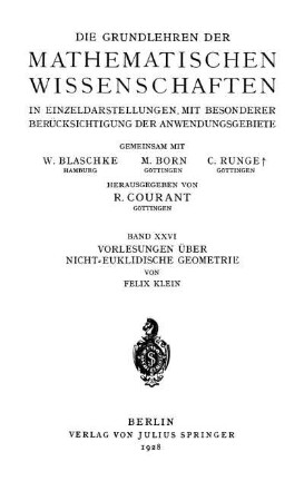 Vorlesungen über nicht-euklidische Geometrie