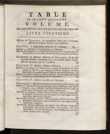 Table de ce Vingt-Quatrieme Volume.