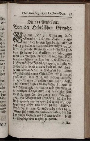 Die III Abtheilung Von Der Hebräischen Sprache.