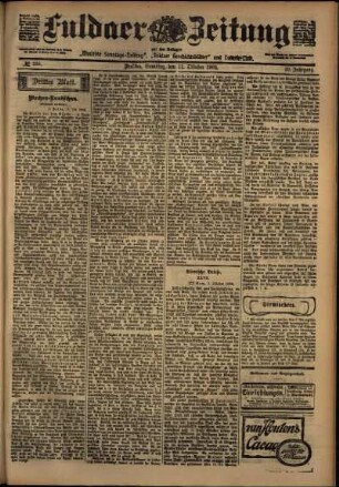 Dritte Ausgabe vom Samstag, den 11. Oktober 1902.