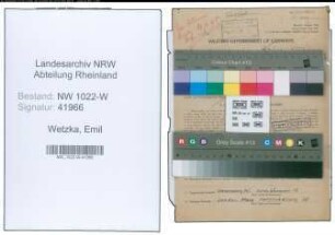 Entnazifizierung Emil Wetzka , geb. 23.01.1901 ()