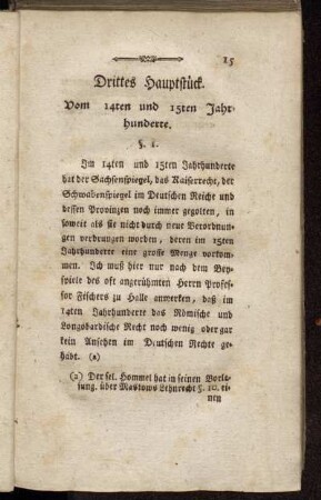 Drittes Hauptstück. Vom 14ten und 15ten Jahrhunderte.