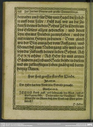 [Gebet] Zur Zeit grosser starcker Winde