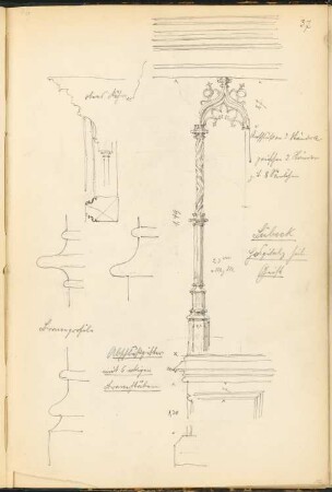 Katharinenkirche, Lübeck: Details (aus: Skizzen- und Fotoalbum 1)