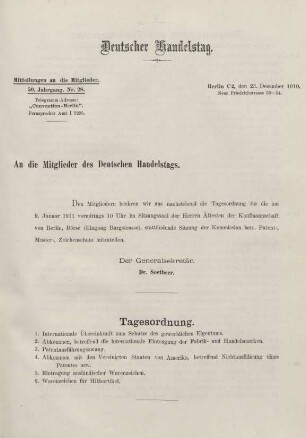 50. Jahrg. Nr. 28., ... den 23. Dezember 1910