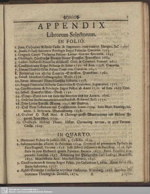 Appendix Librorum Selectorum