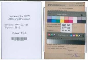 Entnazifizierung Erich Volmer , geb. 08.04.1900 (Bankangestellter)