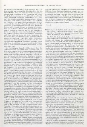 226-228 [Rezension] Walter, Eugen, Eucharistie