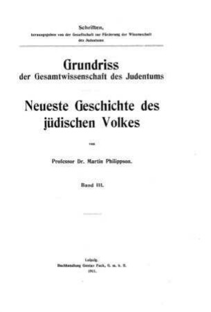 In: Grundriß der Gesamtwissenschaft des Judentums ; Band 3