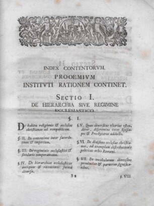 Index Contentorvm. Prooemivm Instituvti Rationem Continet.