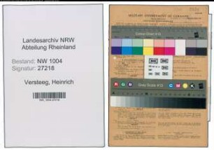 Entnazifizierung Heinrich Versteeg , geb. 20.04.1905 (Kaufmann)