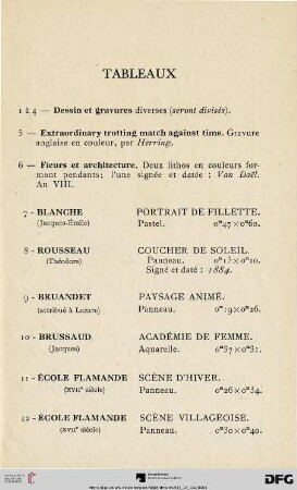 Tableaux (Nr. 1-34)