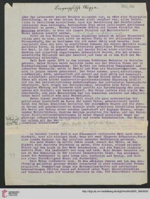Heid. Hs. 3820,266: Biographische Skizzen über Emil Lask