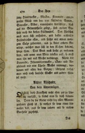 Achter Abschnitt. Von dem Unvermögen.