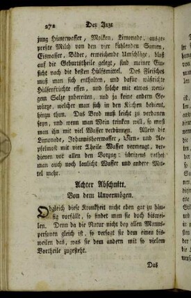 Achter Abschnitt. Von dem Unvermögen.