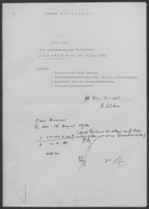 Dapfen: Pfarrbericht 1949
