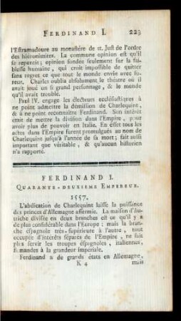 Ferdinand I. Quarantieme-Deuxieme Empereur