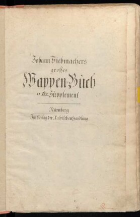 Supplement 11: Johann Siebmachers großes Wappen-Buch 11tes Supplement.