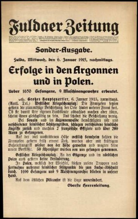 Ausgabe vom Mittwoch, den 06. Januar 1915.
