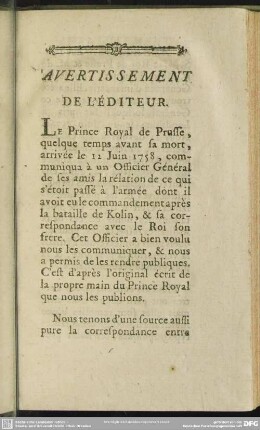 Avertissement De L´Éditeur