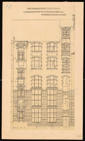 Etagenwohn- und Geschäftshaus Krausenstraße 40, Berlin: 2. Hinterhaus: Rückansicht