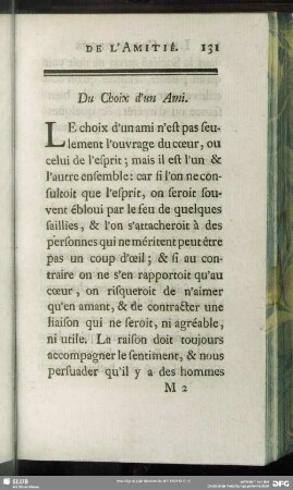 Du Choix d'un Ami