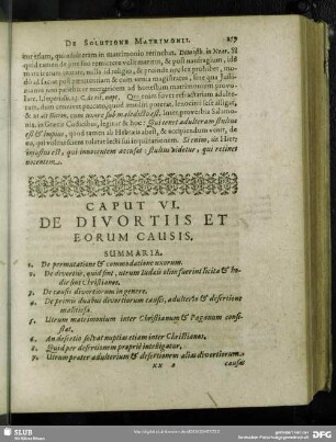 Caput VI. De Divortiis Et Eorum Causis