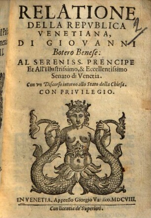 Relatione della republica venetiana