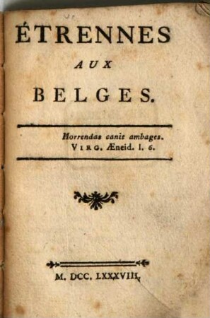 Etrennes aux belges