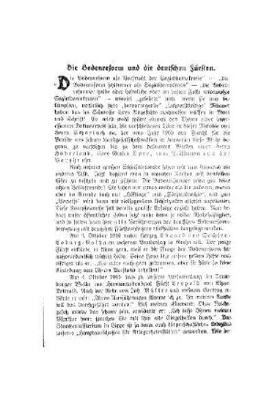Die Bodenreform und die deutschen Fürsten