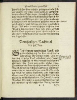 Vom heiligen Nachtmal des Herrn.